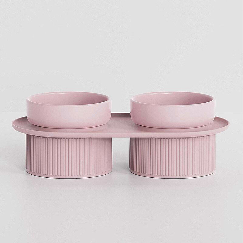 Roman Classic Elevated Double Pet Feeding Bowls
