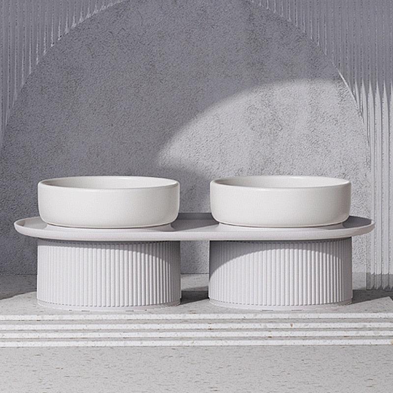 Roman Classic Elevated Double Pet Feeding Bowls