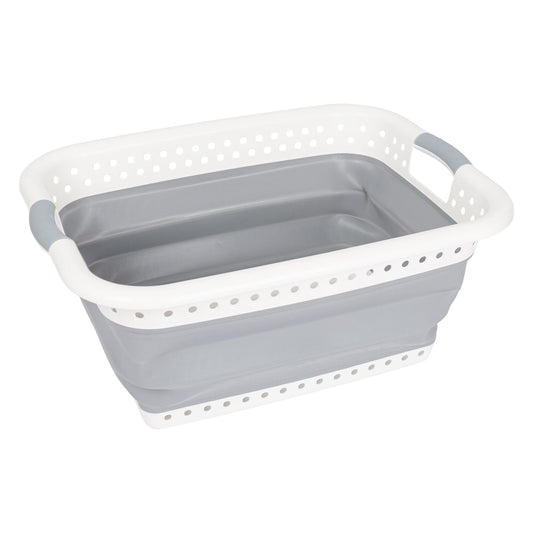 Grey 35L Collapsible Laundry Basket