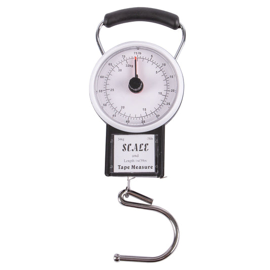 Black 34kg Luggage Scale with Tape Measure