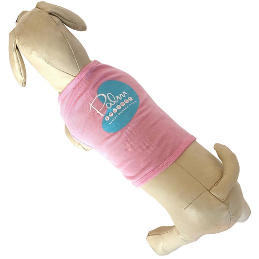 Dog Palm Springs Pool Design T-shirt -Pink